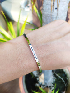 Mantra quote bracelet for women - Wanderlust - Silver, gold, rose gold - Travel Gift - Vagabond Life