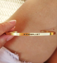 Load image into Gallery viewer, Mantra band for women - Wanderlust -  gold - Travel Gift - Vagabond Life