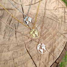 Load image into Gallery viewer, World Map Necklace & Bracelet Set