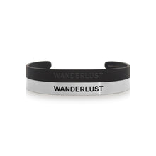 Load image into Gallery viewer, Mantra band for men - Wanderlust - Silver or Matte Black - Travel Gift - Vagabond Life