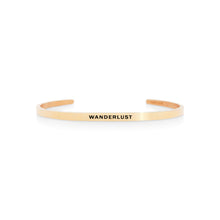 Load image into Gallery viewer, Mantra quote bracelet for women - Wanderlust -  rose gold - Travel Gift - Vagabond Life
