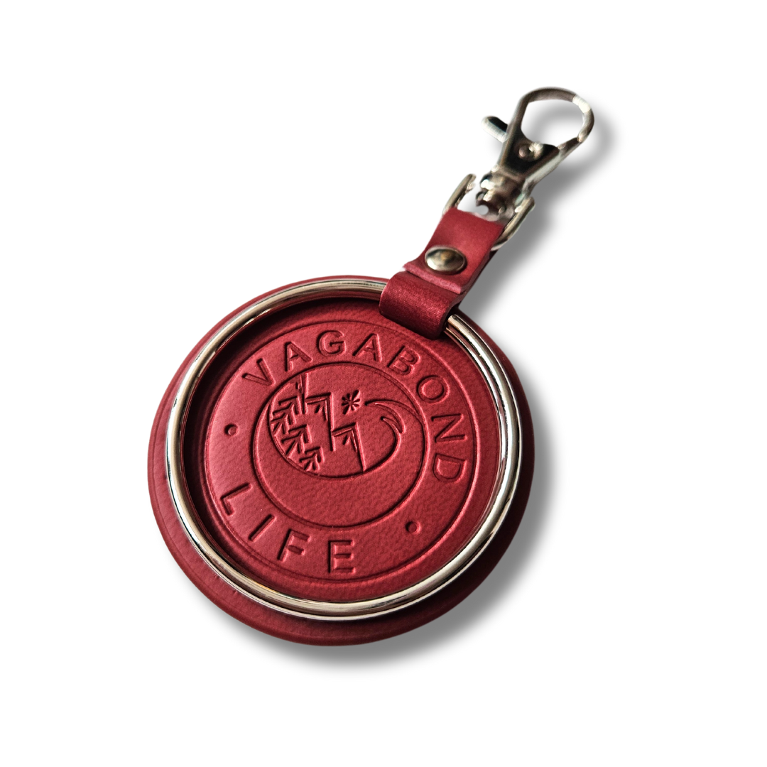 Red Vegan Travel Keychain, Collect Your Travels, Gift For Traveler