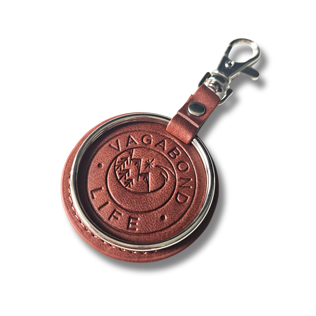 Brown Vegan Travel Keychain, Collect Your Travels, Gift For