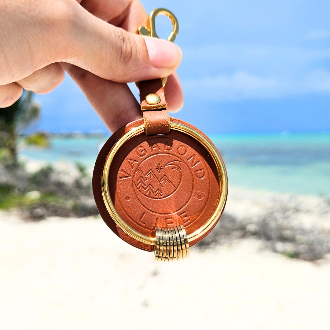 Brown Leather Travel Keychain, Collect Your Travels, Gift For Traveler ...