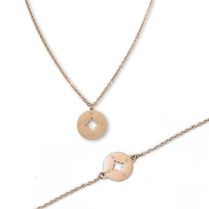 Compass Necklace & Bracelet Set