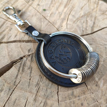 Load image into Gallery viewer, Black Leather Keychain