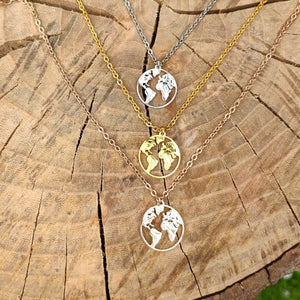 World Map Necklace