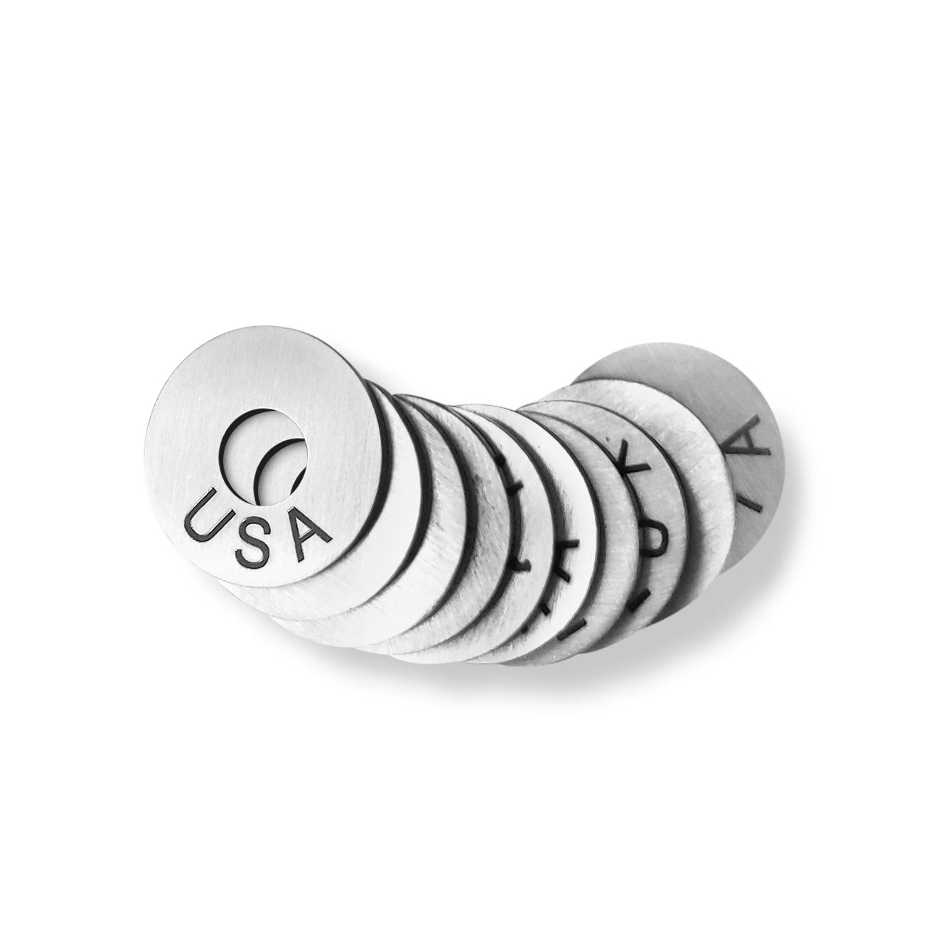 Swirl Metal Key Ring Tag - 2