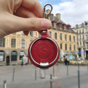 Dark Red Vegan Key Chain