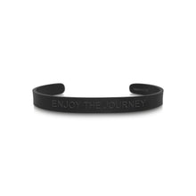 Load image into Gallery viewer, Mantra quote bracelet for men - Enjoy the journey - Black - Travel Gift - Vagabond Life