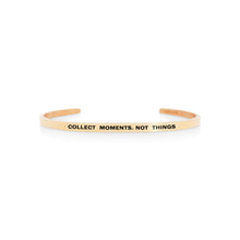 Load image into Gallery viewer, Mantra quote bracelet for women - Collect moments not things - Rose Gold - Travel Gift - Vagabond Life
