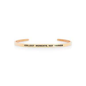 Mantra quote bracelet for women - Collect moments not things - Rose Gold - Travel Gift - Vagabond Life